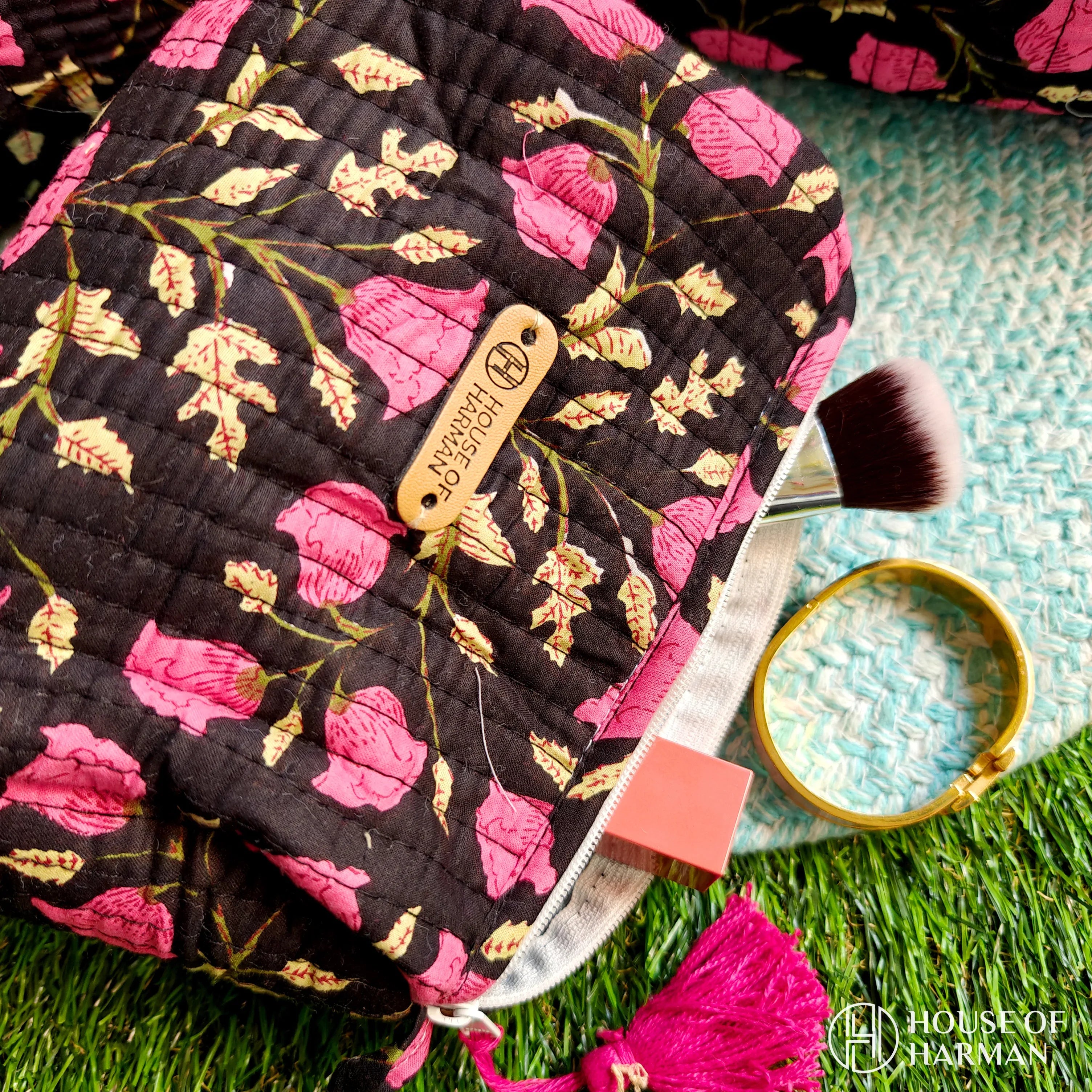 Multipurpose Pouches- Set of Three I Waterproof Lining I Four Mini Pockets Inside