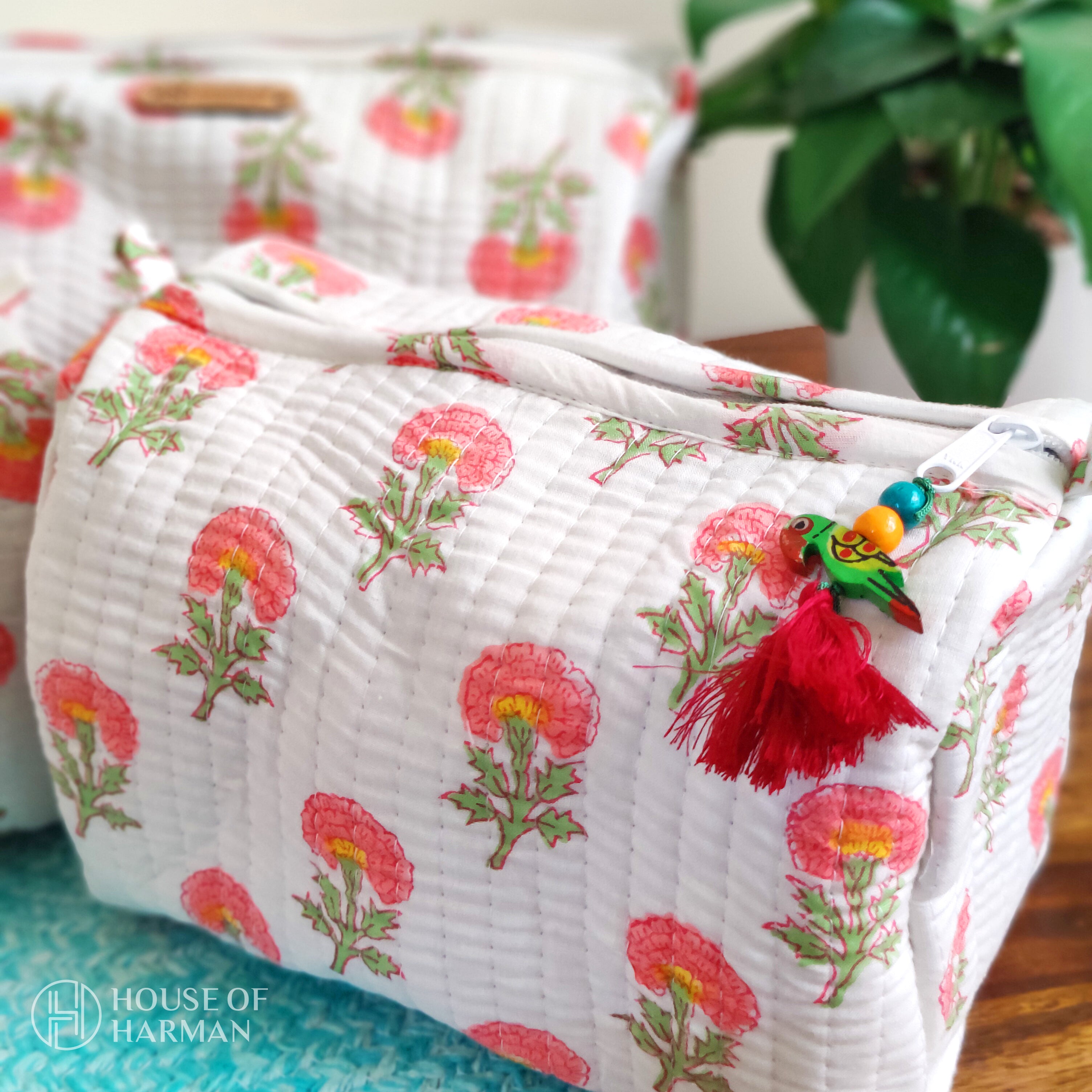 Multipurpose Pouches- Set of Three I Waterproof Lining I Four Mini Pockets Inside