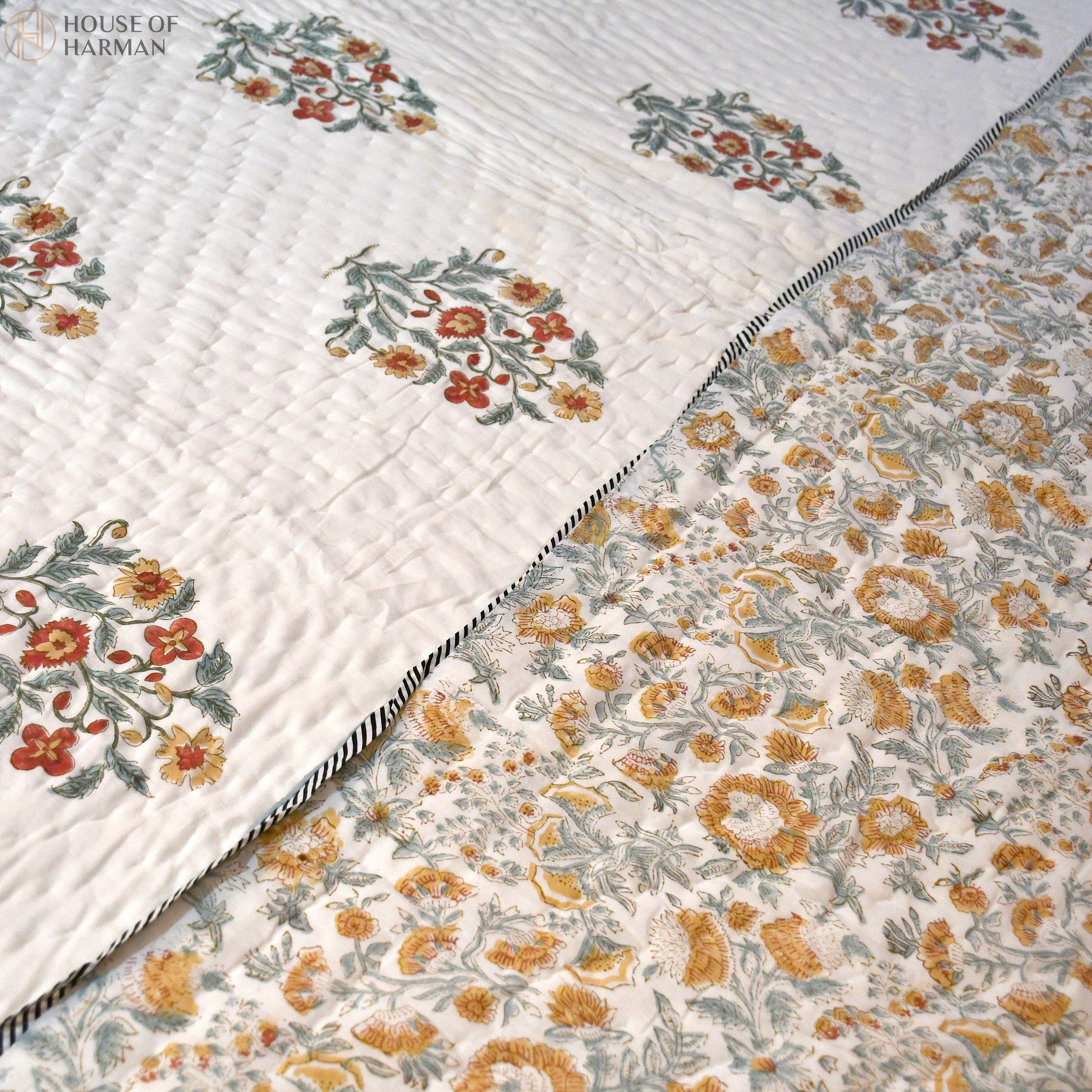 Floral Harmony Spread Quilt