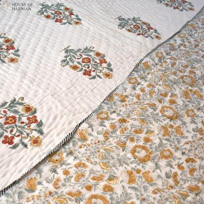 Floral Harmony Spread Quilt