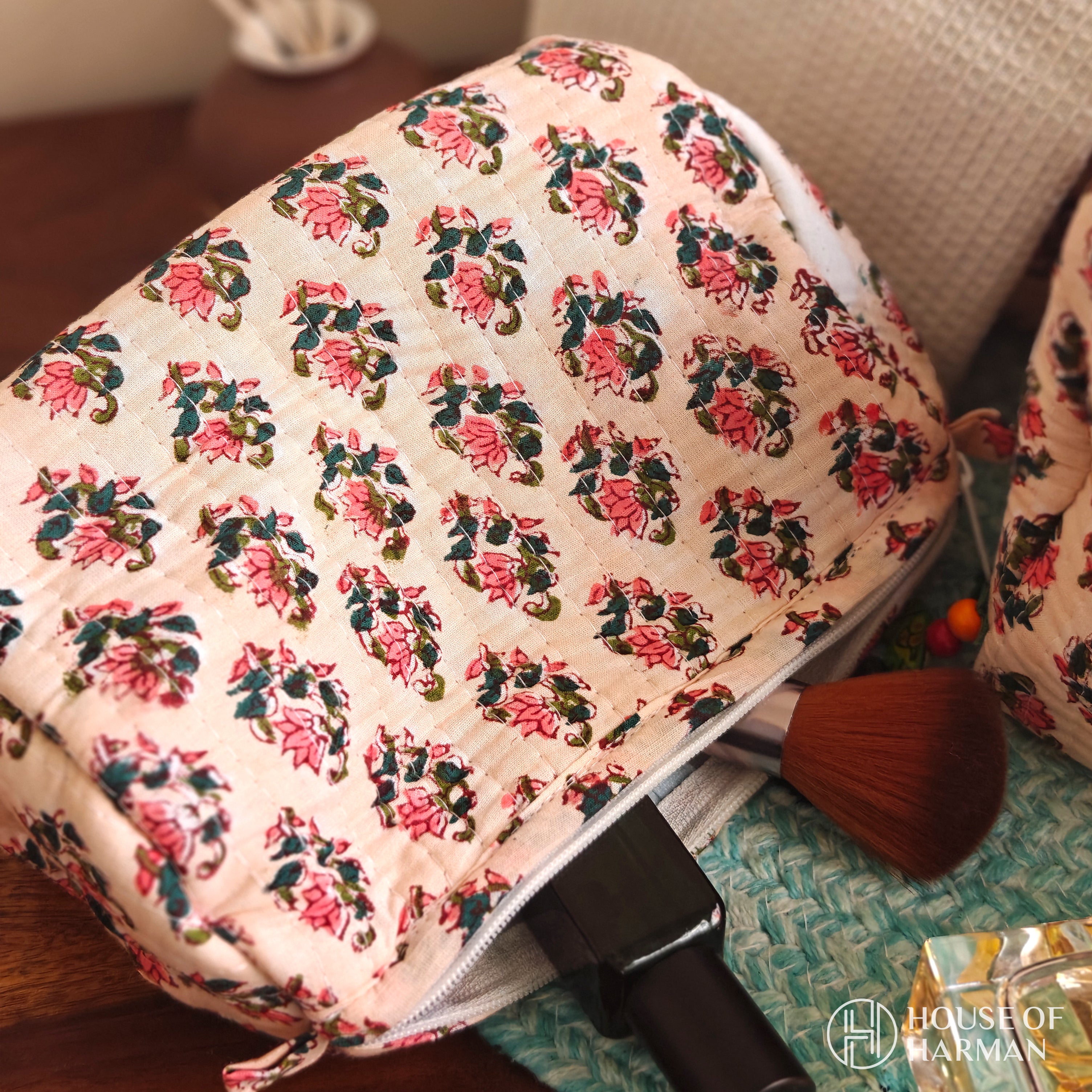 Multipurpose Pouches- Set of Three I Waterproof Lining I Four Mini Pockets Inside