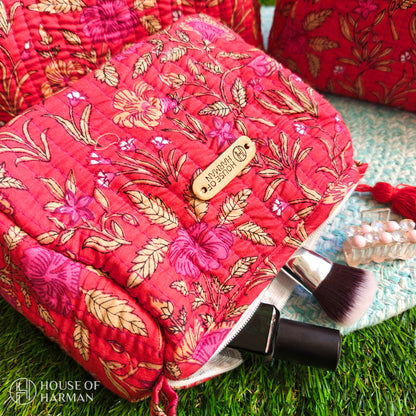 Multipurpose Pouches- Set of Three I Waterproof Lining I Four Mini Pockets Inside