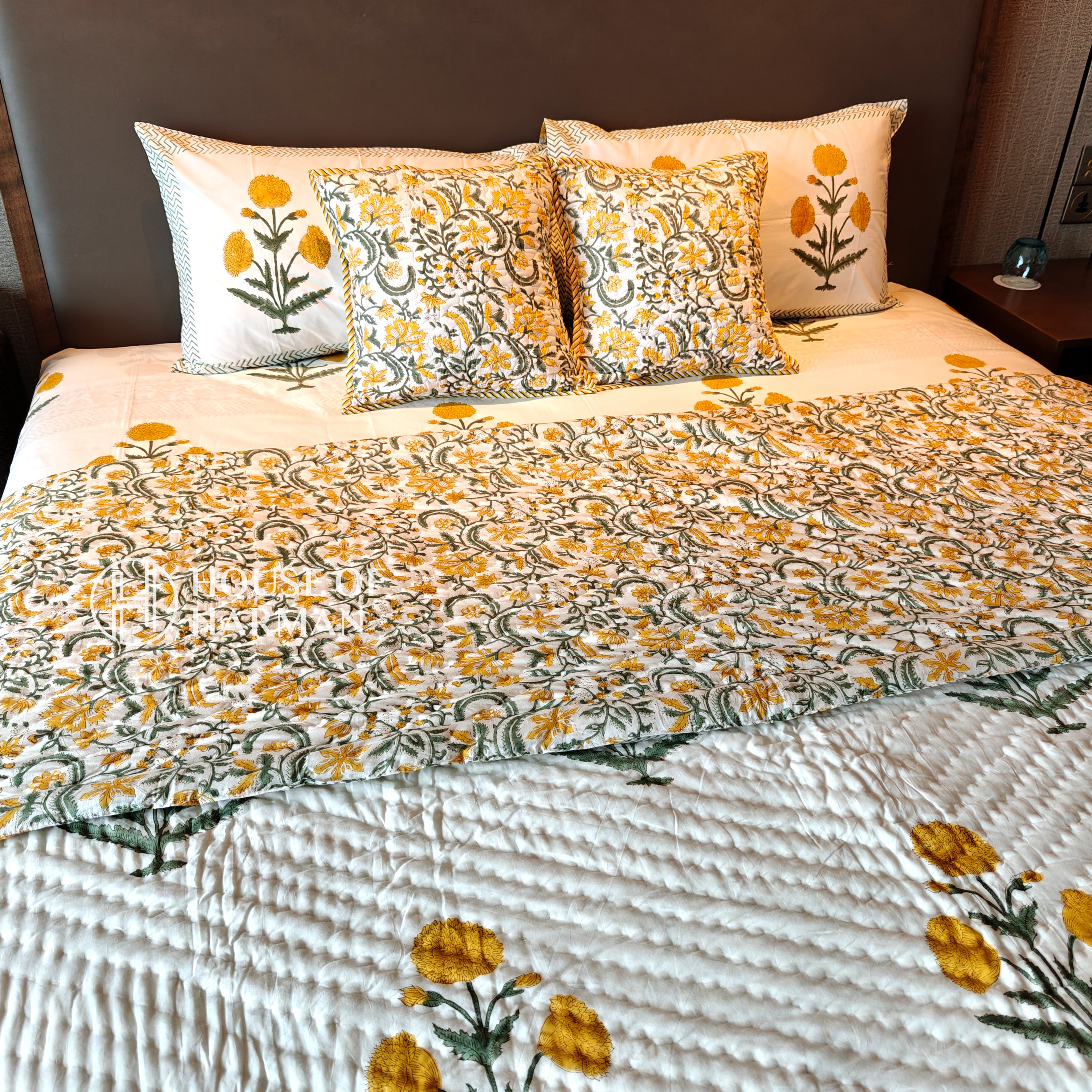 Yellow Wildpoppy Fields Bedsheet and Quilt