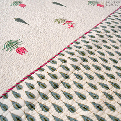 Sunlit Meadow Charm Bedcover (Beige Base) - HOUSE OF HARMAN