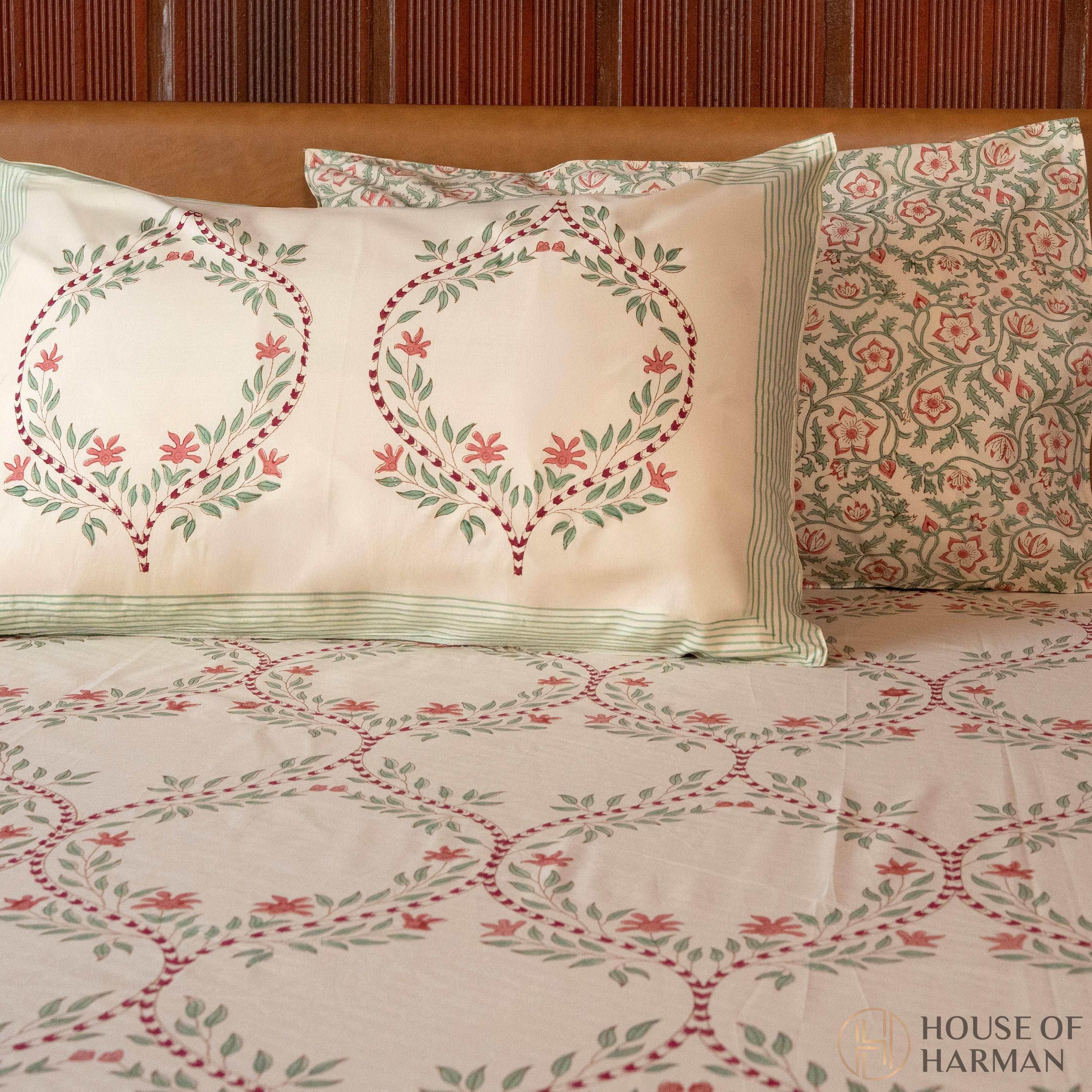 Heritage Verdant Trellis Bedsheet - HOUSE OF HARMAN