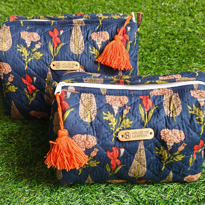 Multipurpose Pouches- Set of Three I Waterproof Lining I Four Mini Pockets Inside - HOUSE OF HARMAN