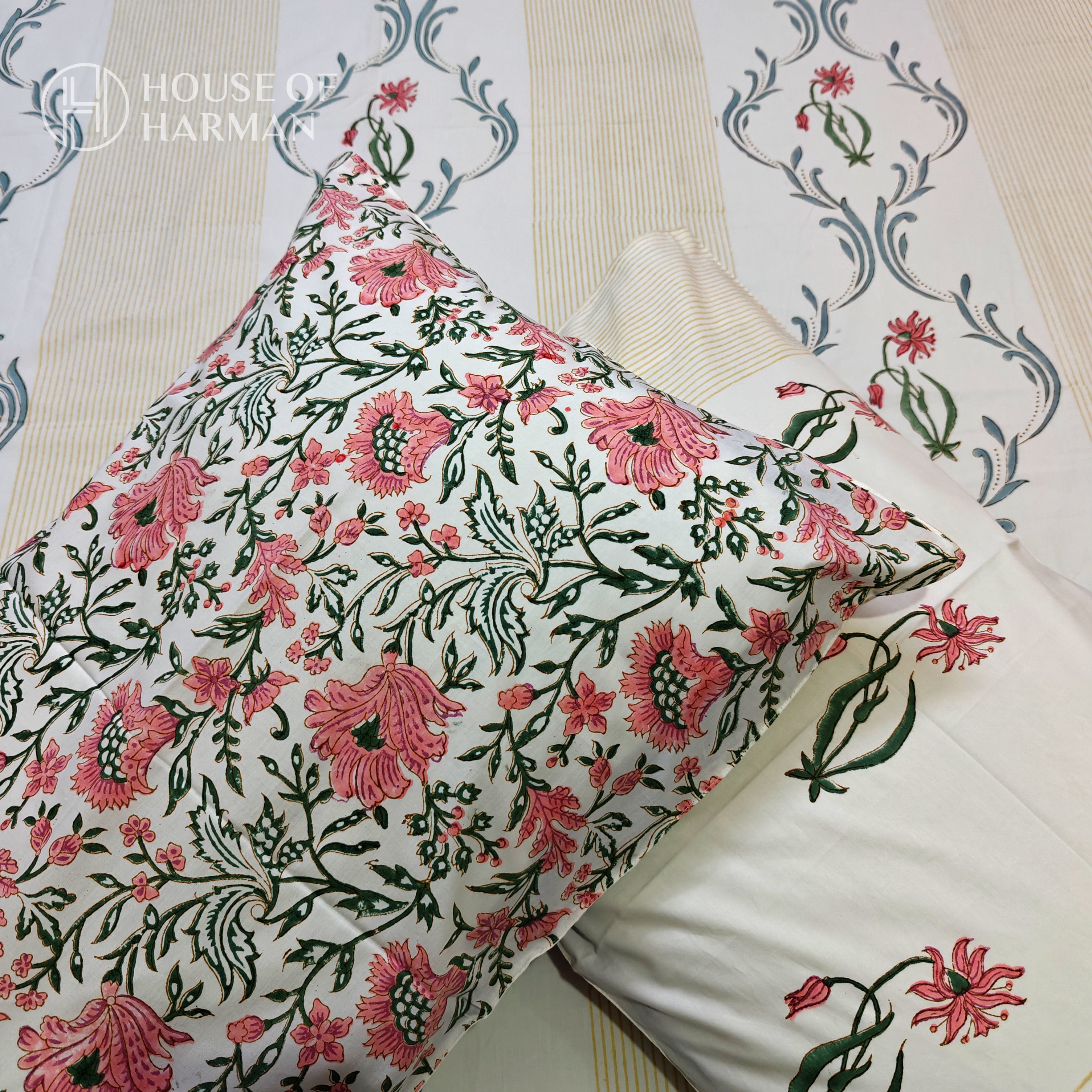 Ivory Floral Serenade Bedsheet