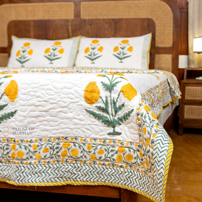 Yellow Wildpoppy Fields Bedcover