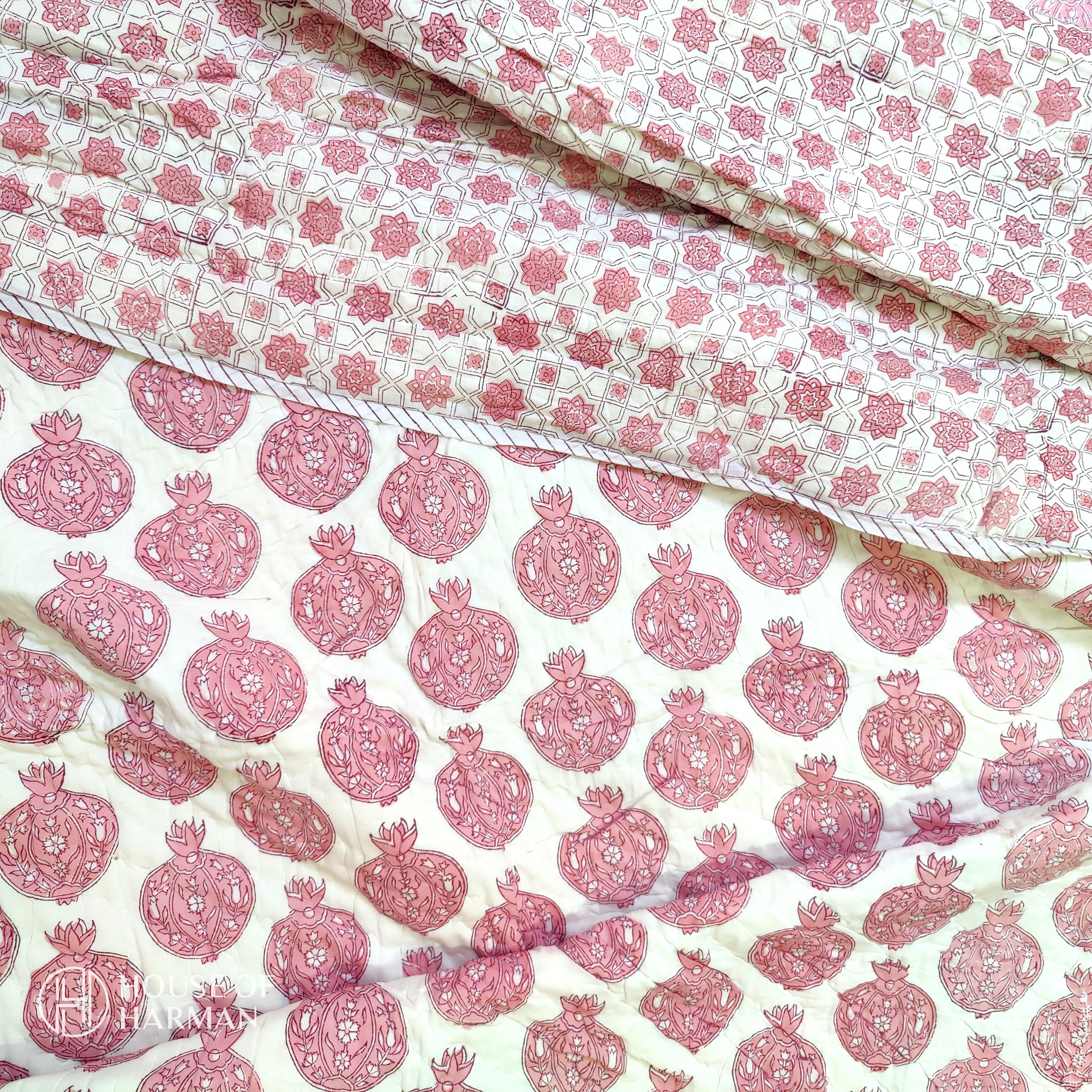 Pomegranate Party Bedsheet and Quilt