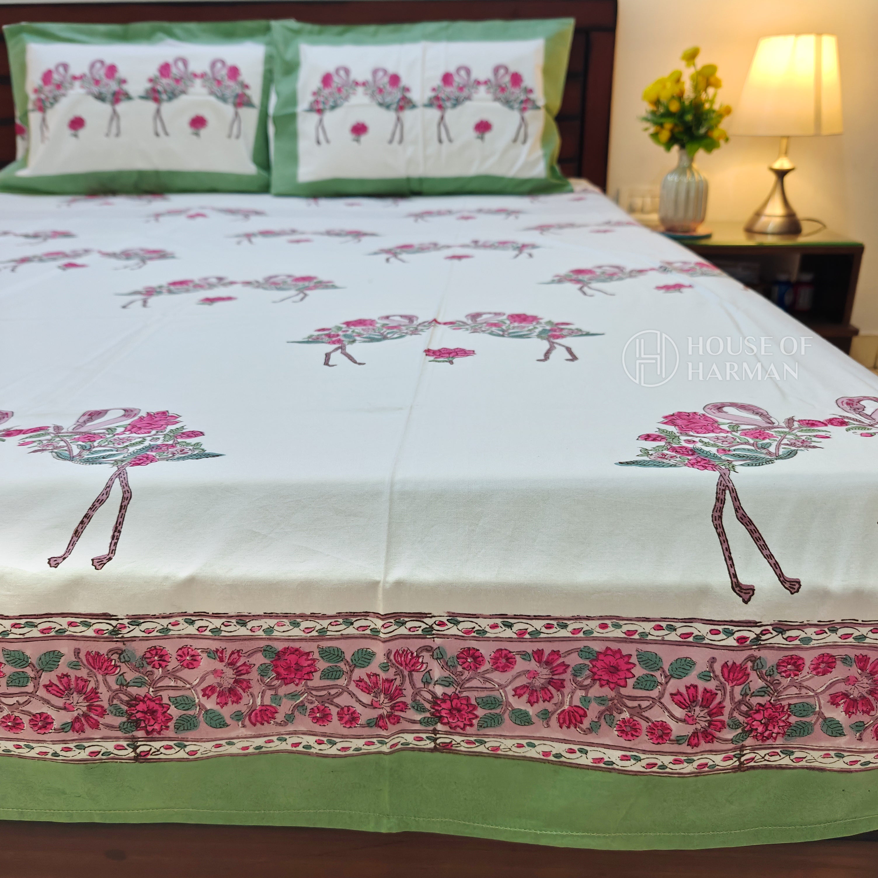 The Flamingo Pair Bedsheet