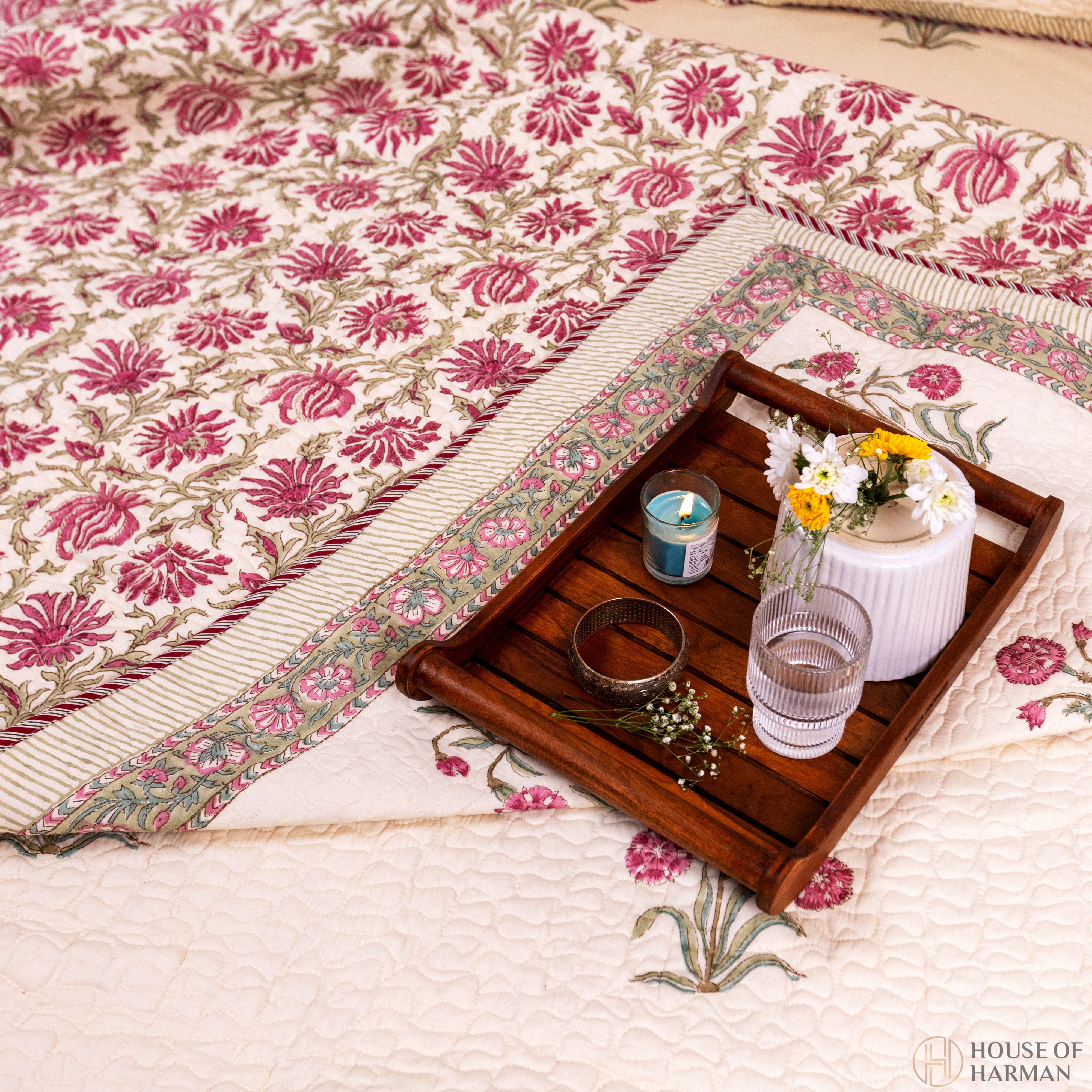 Royal Blossom Charm Bedcover