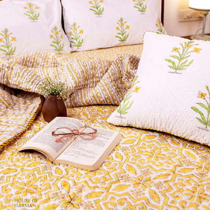 Golden Lattice Dream Quilt - HOUSE OF HARMAN