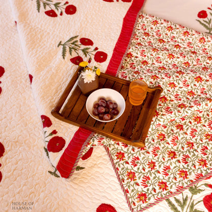 Red Wildpoppy Fields Bedcover - HOUSE OF HARMAN