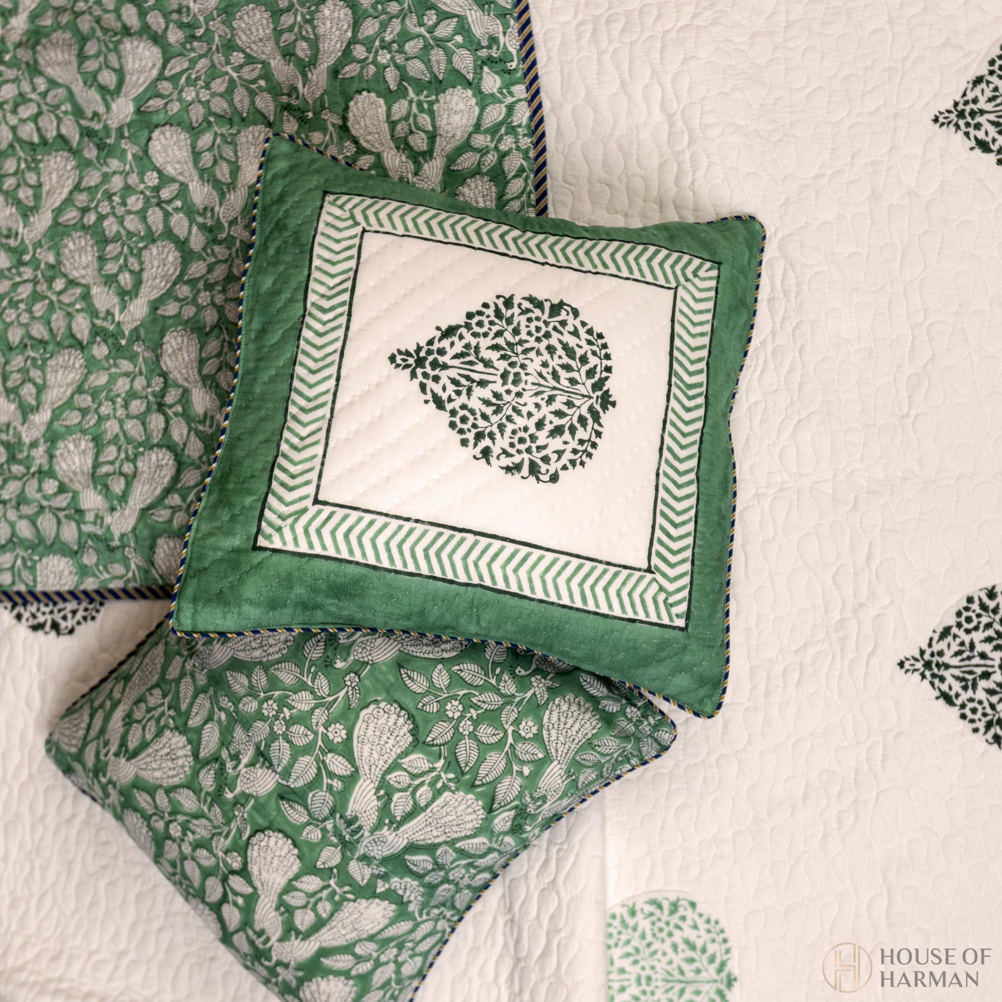 Emerald Spade Delight Bedcover - HOUSE OF HARMAN
