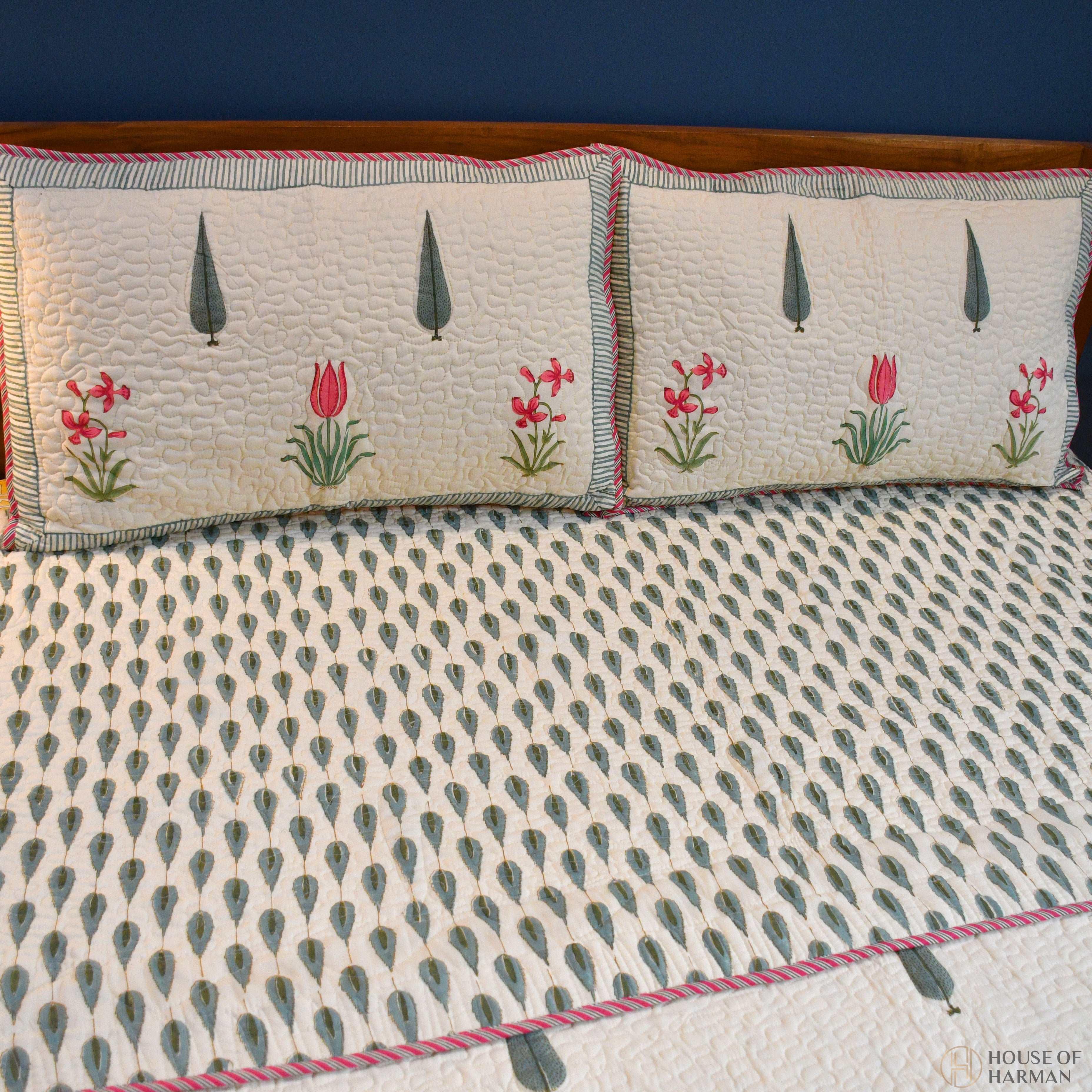 Sunlit Meadow Charm Bedcover (Beige Base) - HOUSE OF HARMAN