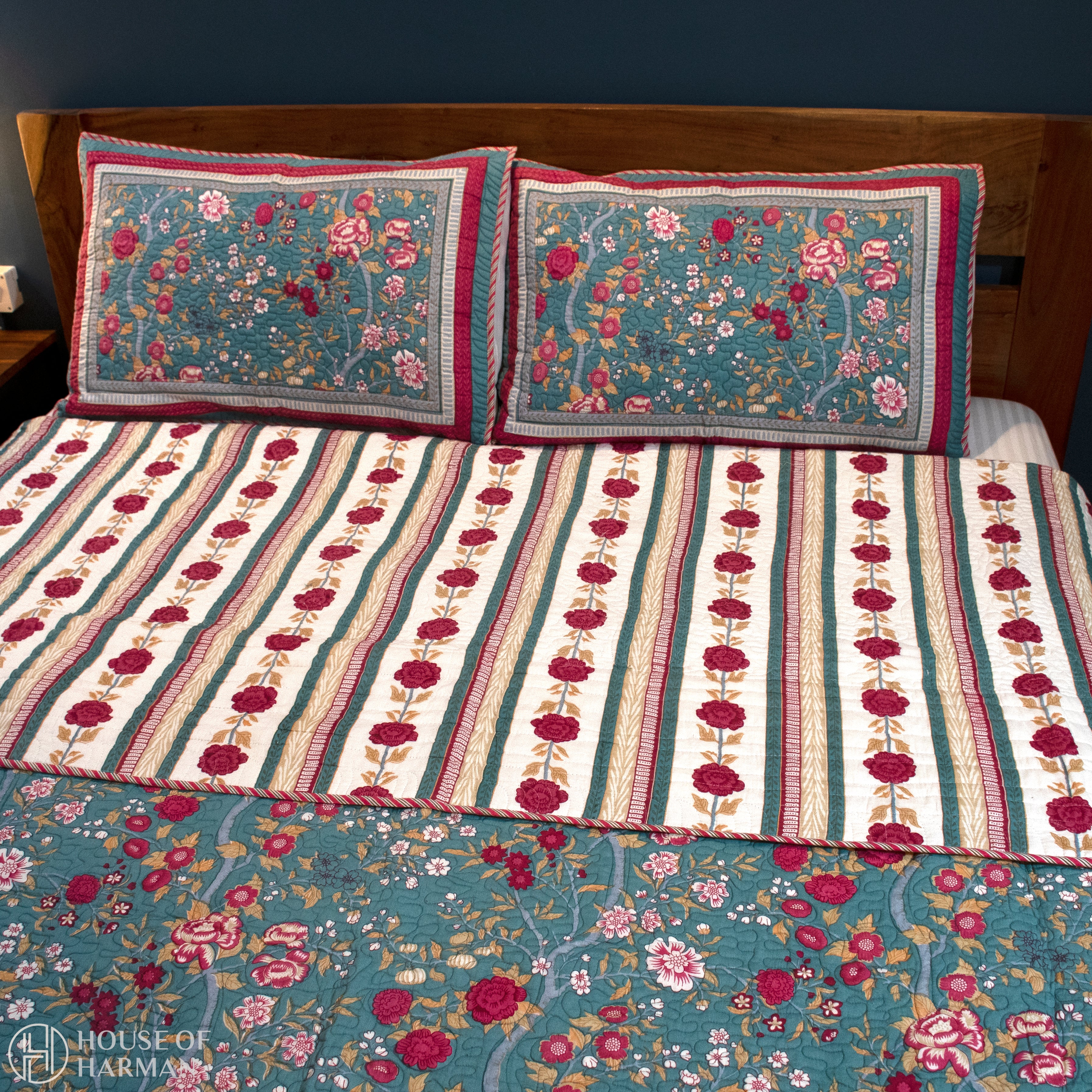 Persian Bloom Bedcover - Set of 5