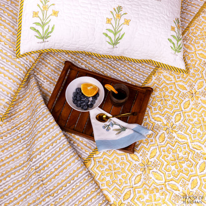 Golden Lattice Dream Bedcover