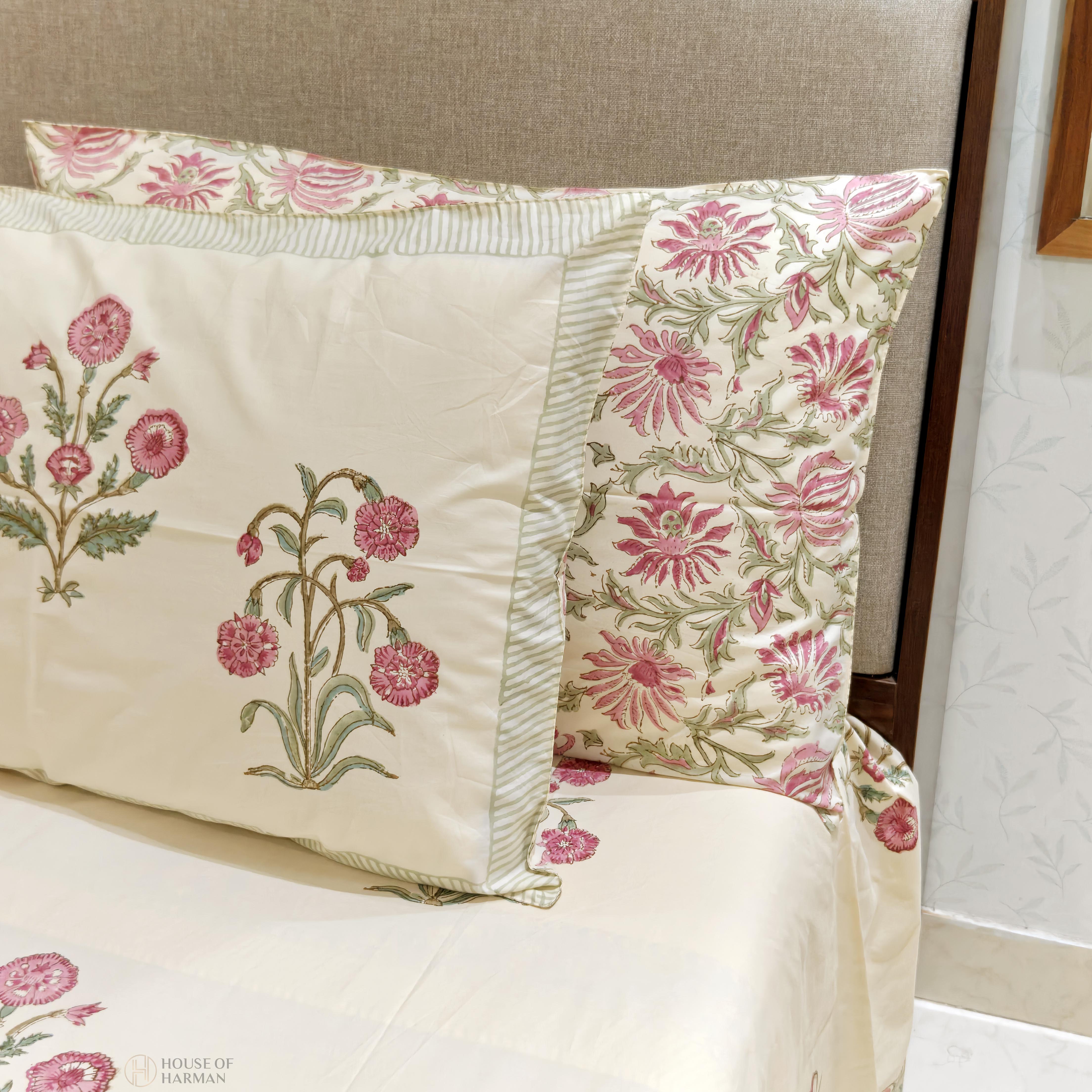 Royal Blossom Charm Bedsheet (Beige Base Color)