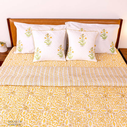 Golden Lattice Dream Quilt - HOUSE OF HARMAN
