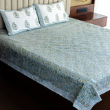 Aqua Garden Bliss Bedsheet