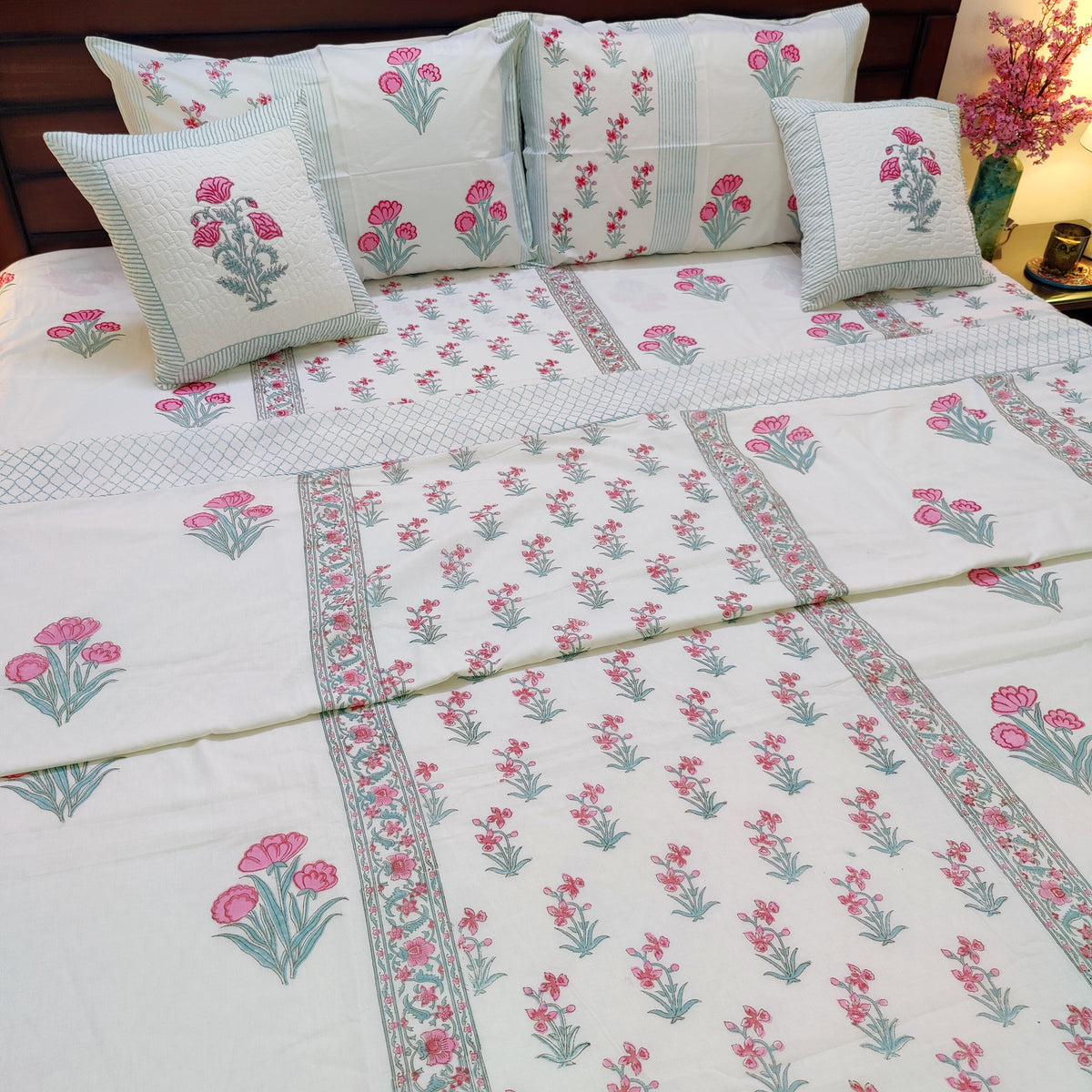 Pink Petal Dreams Bedsheet and Dohar