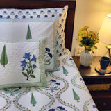 Sapphire Pine Floral Jaal Bedsheet