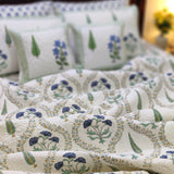 Sapphire Pine Floral Jaal Bedcover