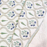 Sapphire Pine Floral Jaal Bedcover