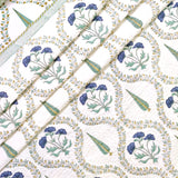 Sapphire Pine Floral Jaal Bedcover