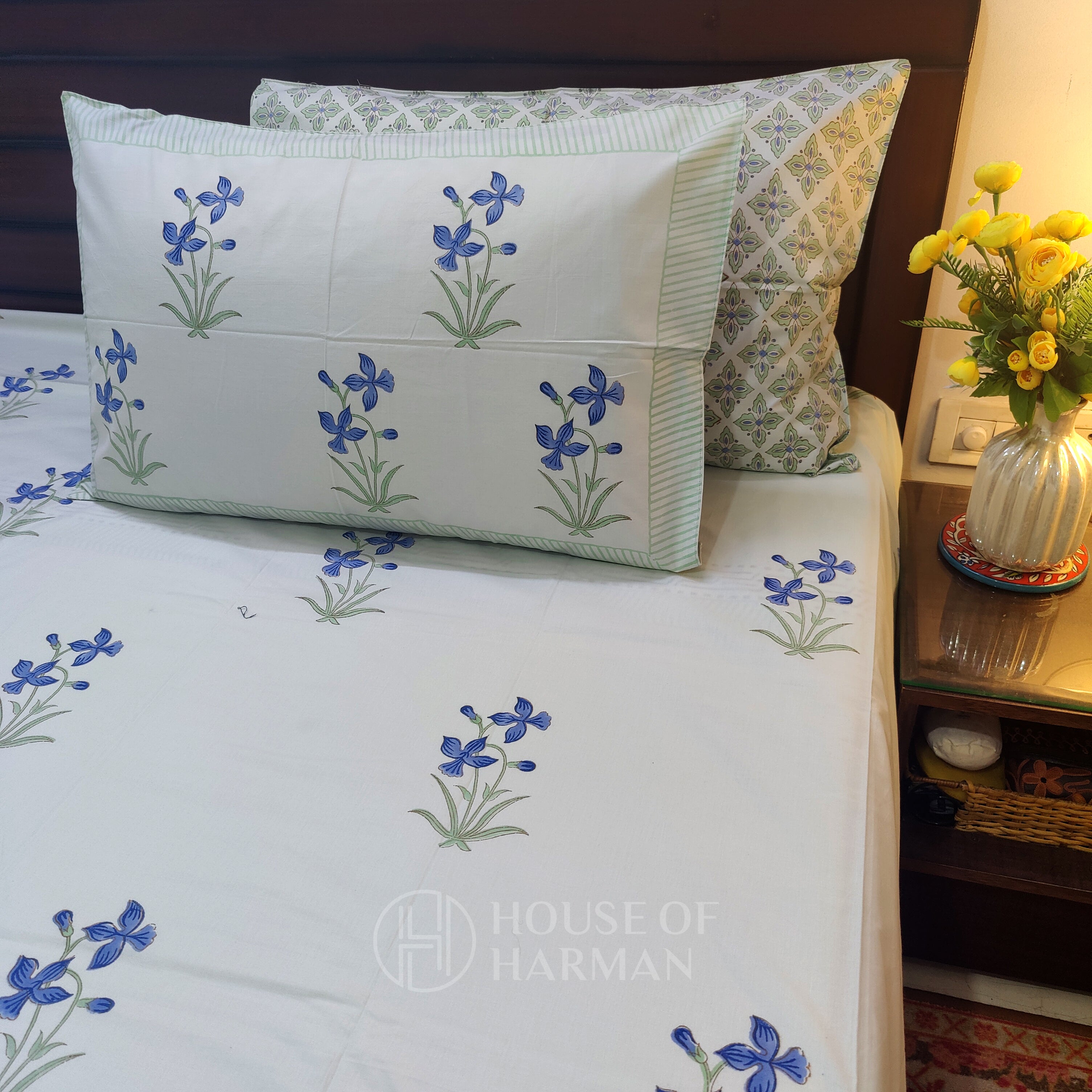 Green Haven Harmony Bedsheet (Green Base Colour)