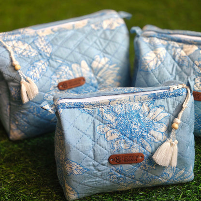 Multipurpose Pouches- Set of Three I Waterproof Lining I Four Mini Pockets Inside - HOUSE OF HARMAN