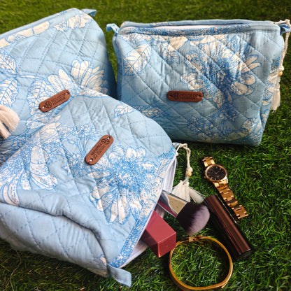 Multipurpose Pouches- Set of Three I Waterproof Lining I Four Mini Pockets Inside