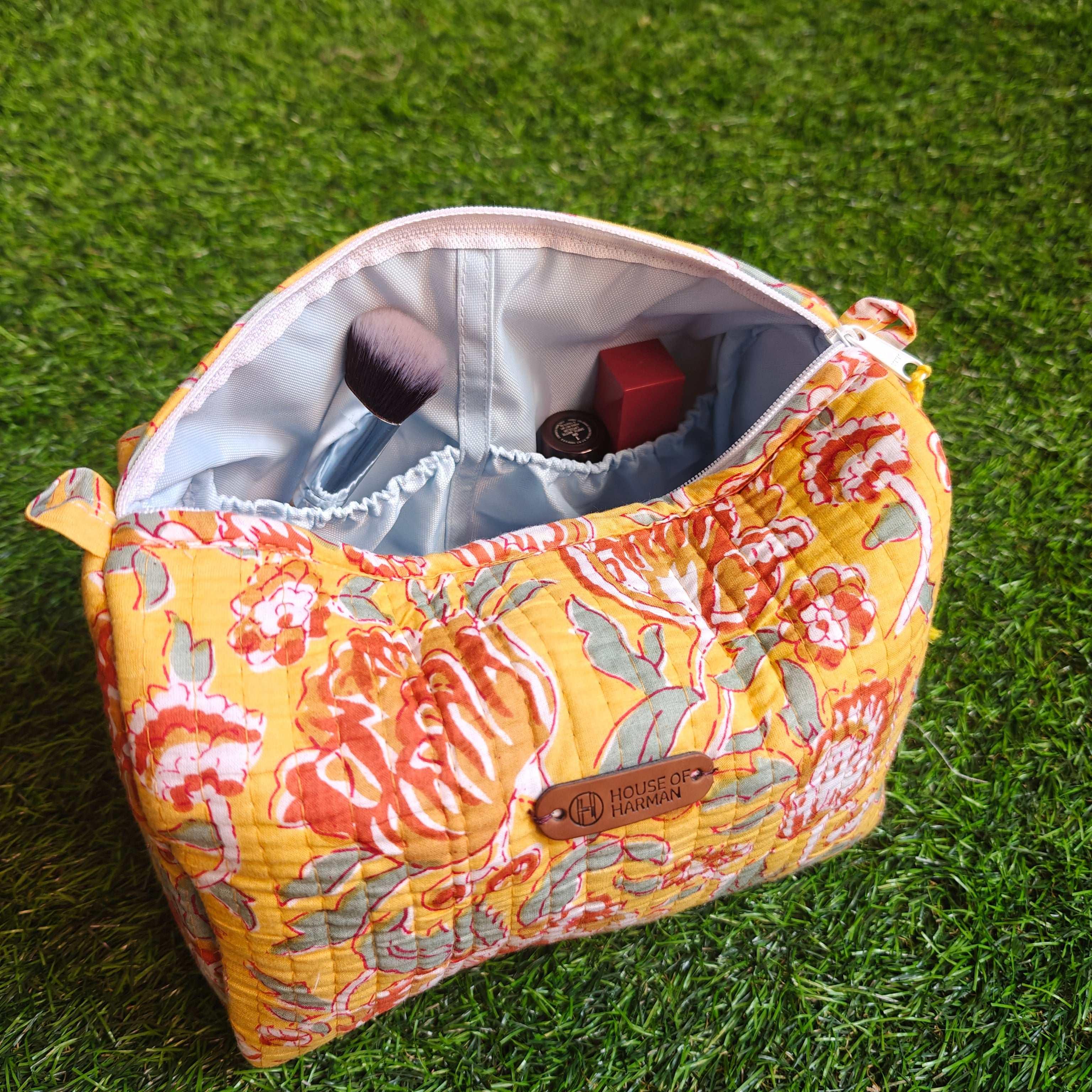 Multipurpose Pouches- Set of Three I Waterproof Lining I Four Mini Pockets Inside - HOUSE OF HARMAN