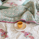 Earthy Floral Elegance Bedsheet and Quilt