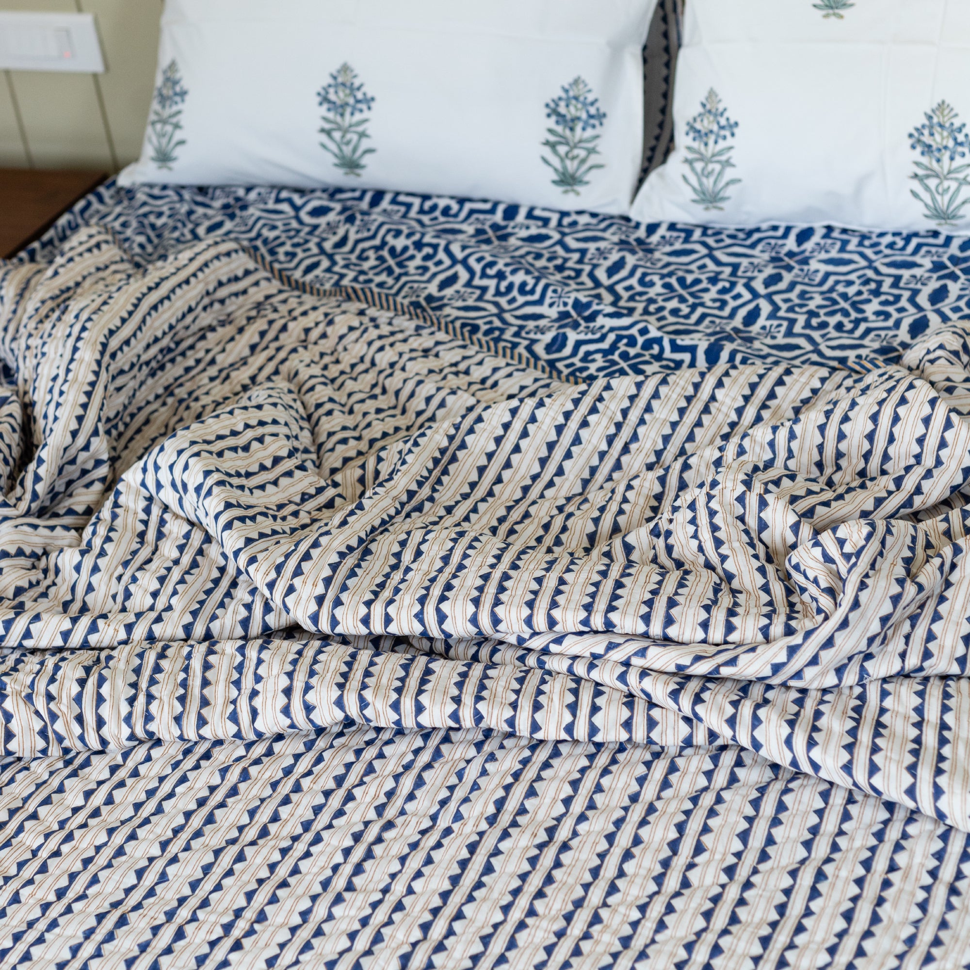 Indigo Lattice Dream Quilt