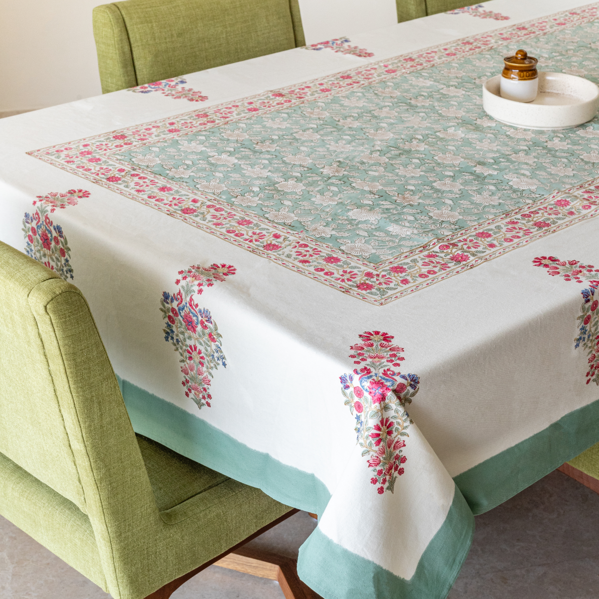 Earthy Floral Elegance Table Cover