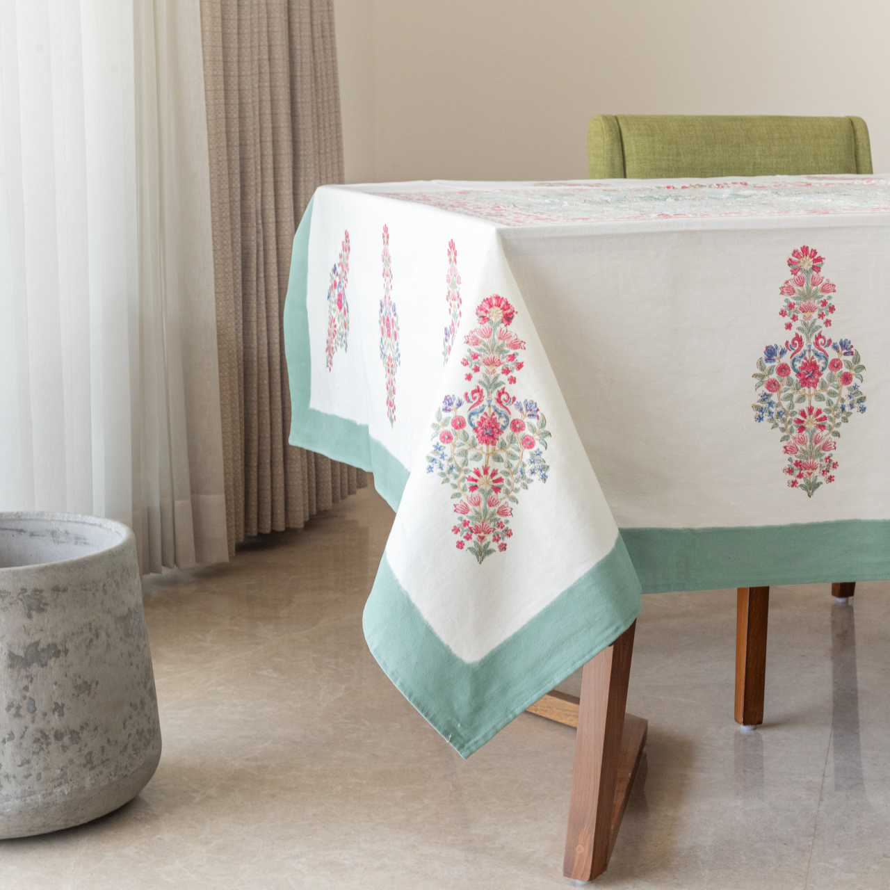 Earthy Floral Elegance Table Cover