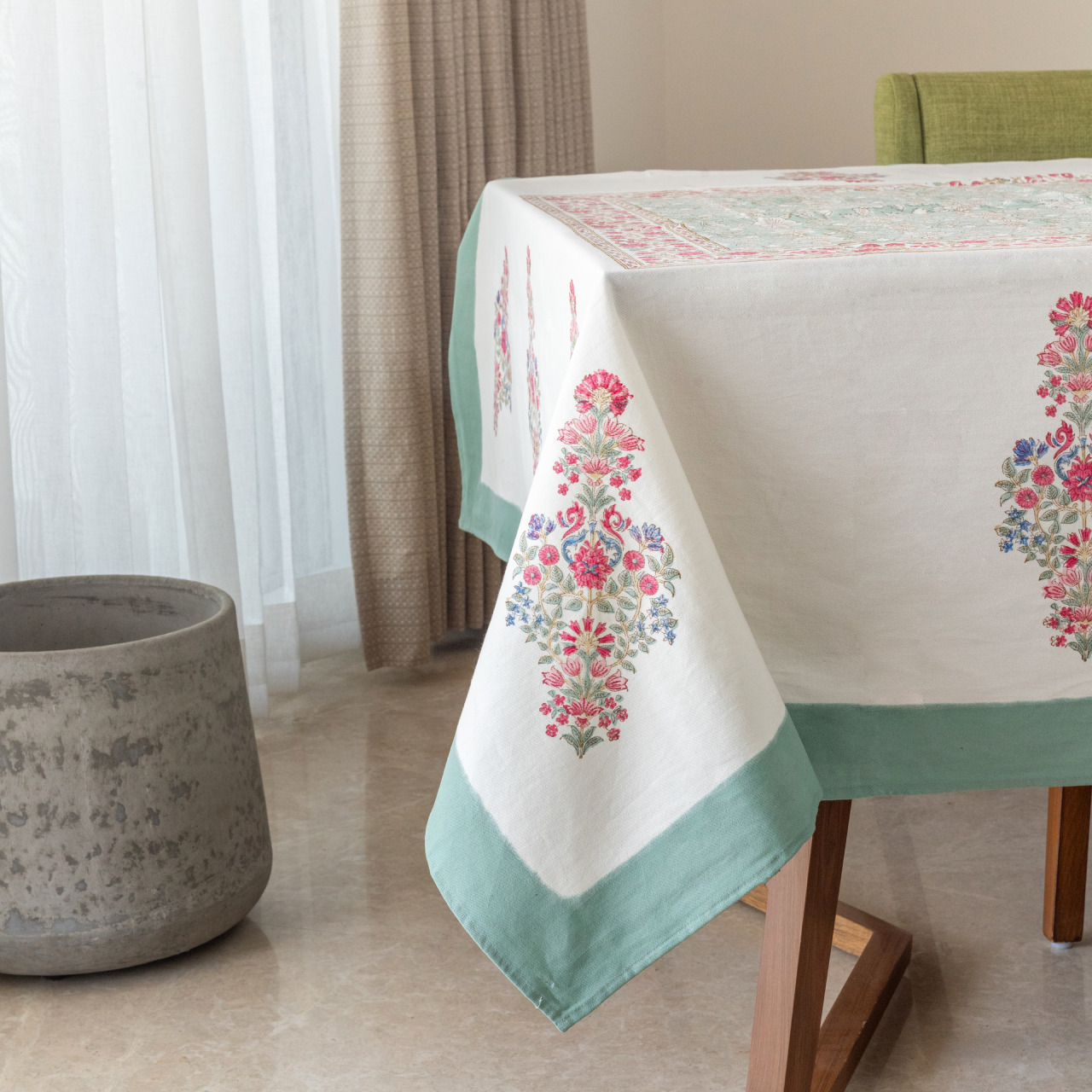 Earthy Floral Elegance Table Cover