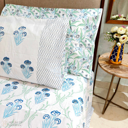 Azure Dreams Bedsheet and Quilt